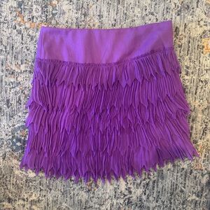Purple layered fringe Mini Skirt
